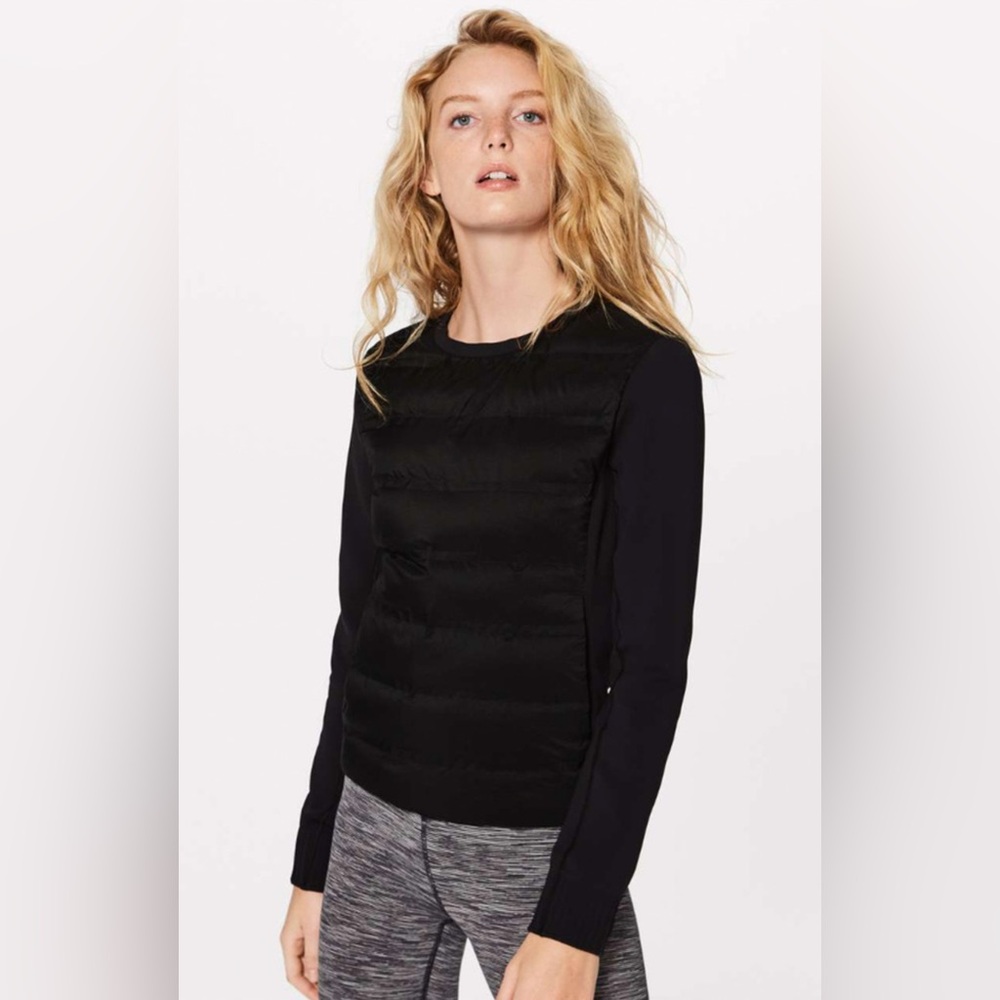 EUC Lululemon Down & Around Crew Black Size 4